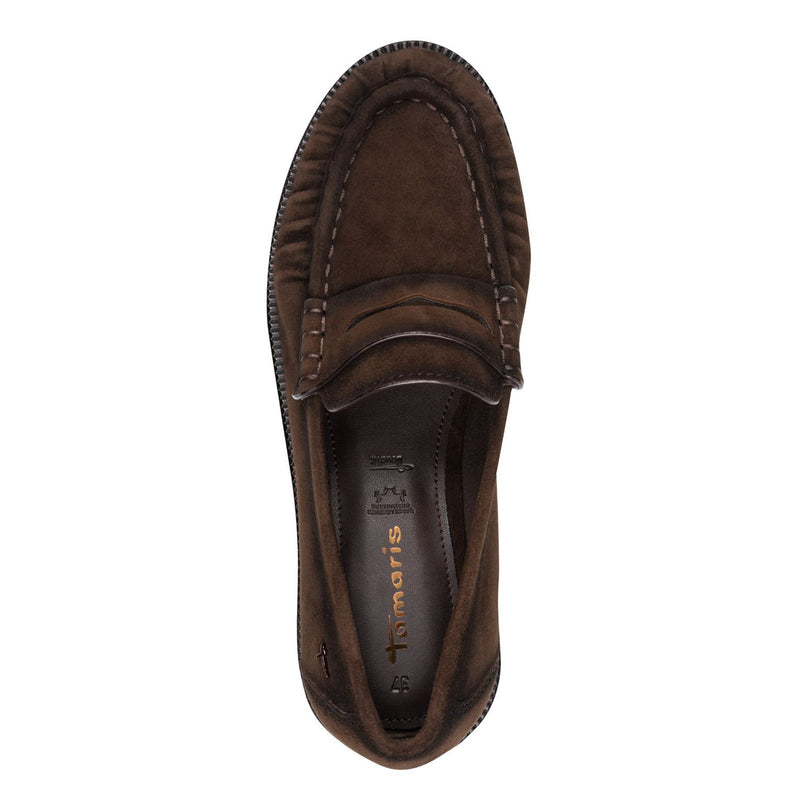 Womens Tamaris 24251 Mocca Loafers - Mocca