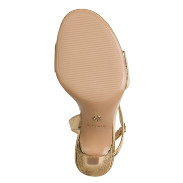 Womens Tamaris 28321 Buckle Closed Heeled Sandals - Gold