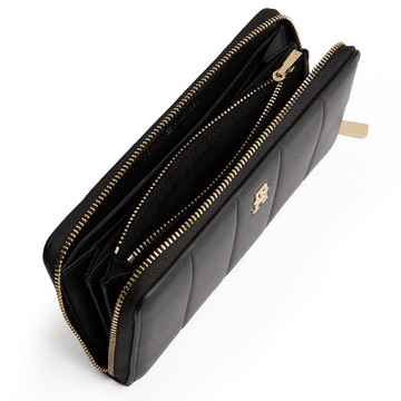 Womens Tommy Hilfiger TH Icon Quilted Large Purse - Black