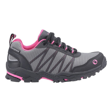Kids Cotswold Littledean Hiking Shoes - Grey and Pink