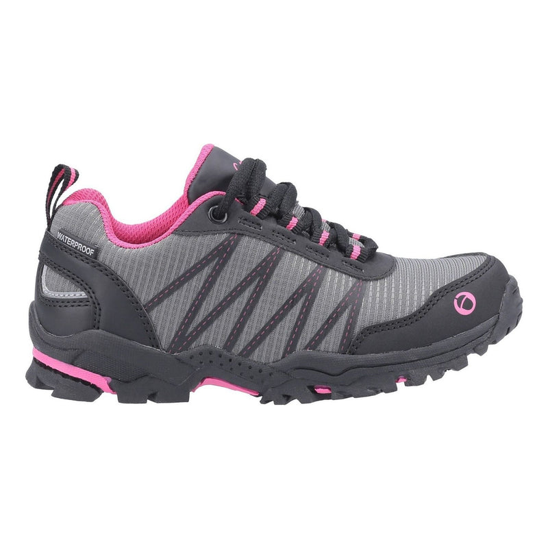 Kids Cotswold Littledean Hiking Shoes - Grey and Pink