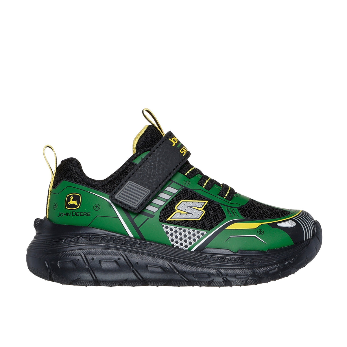 Boys Skechers 407062N John Deere Green & Black Tractor Skech Tracks Trainer - Infant