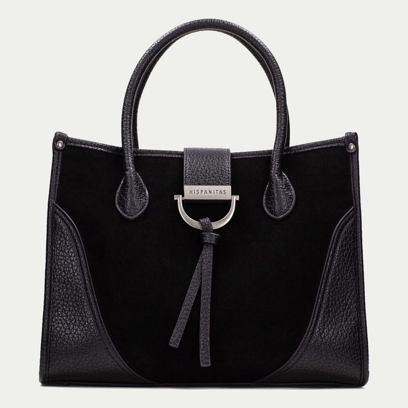 Womens Hispanitas 265022 Suede Shoulder Bag - Black