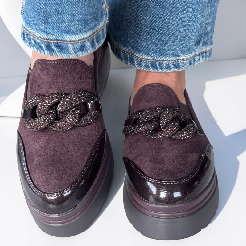 Womens Zanni & Co Jianxi Wedged Loafers - Topaz Mix