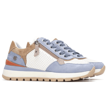 Womens Refresh 175126 Blue Multi Perforated Side Zip Trainers - Jeans