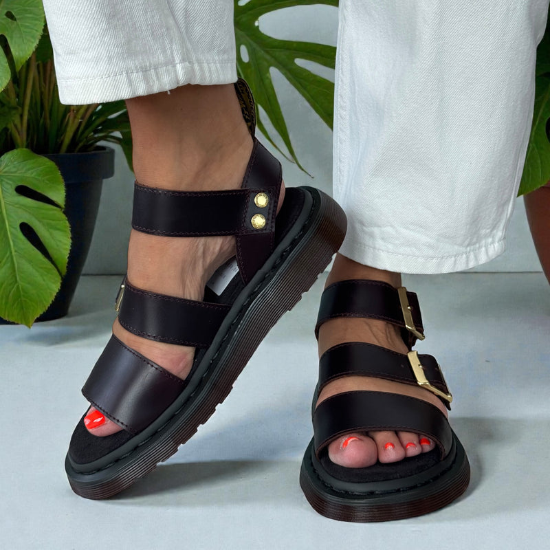 Womens Dr Martens Gryphon Atlas Leather Sandals - Brown