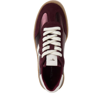 Womens Tamaris 23723 Laced Trainers - Bordeaux Metallic