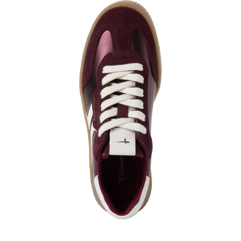 Womens Tamaris 23723 Laced Trainers - Bordeaux Metallic
