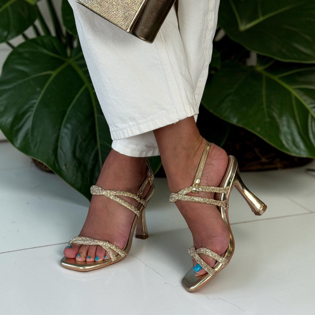Womens Una Healy Irreplaceable Diamante Strappy Sandal