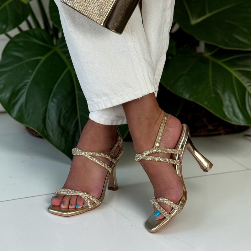 Womens Una Healy Irreplaceable Diamante Strappy Sandal - Bling