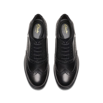 Girls Clarks Havisham Oak School Shoes - Black