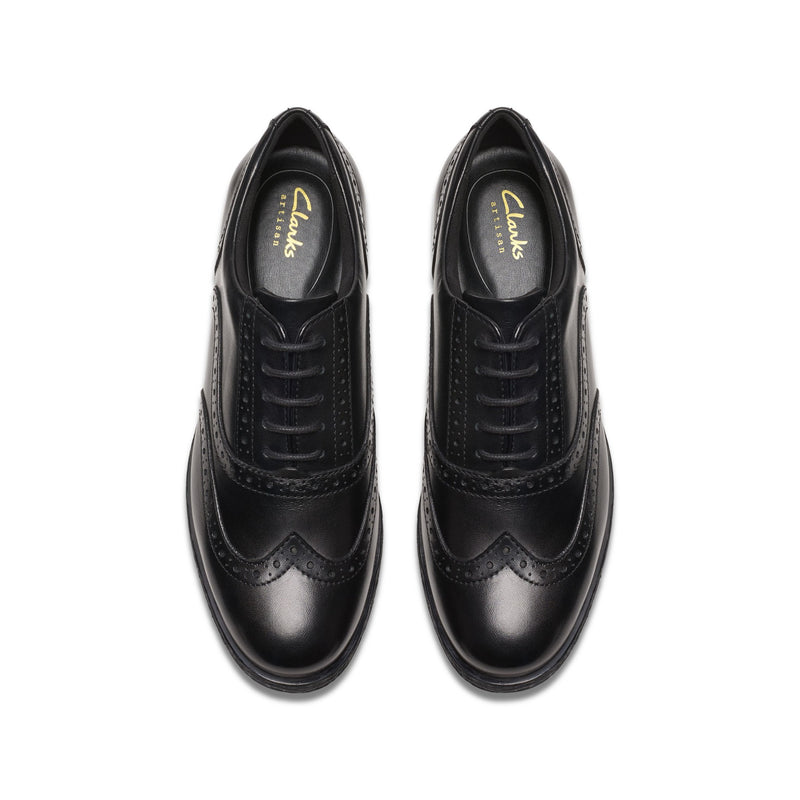 Girls Clarks Havisham Oak School Shoes - Black