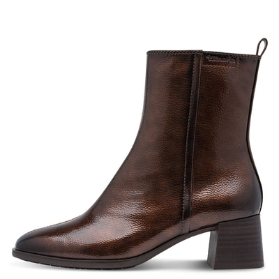 Womens Tamaris 25019 Ankle Boots - Brown Patent