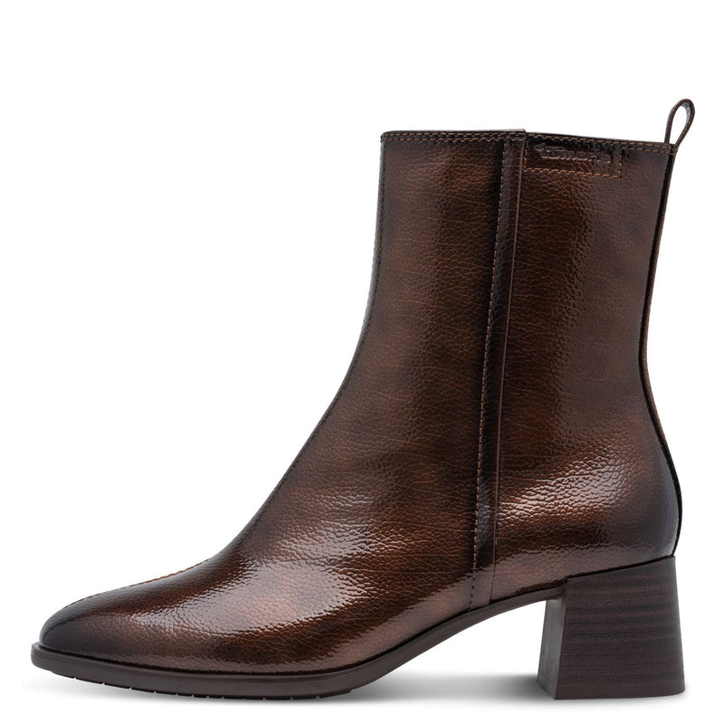 Womens Tamaris 25019 Ankle Boots - Brown Patent