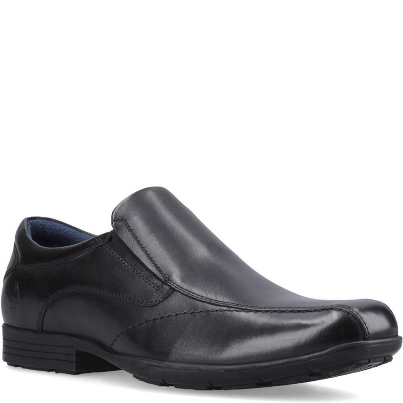 Junior Boys Hush Puppies Dumfries Black School Shoes - Black