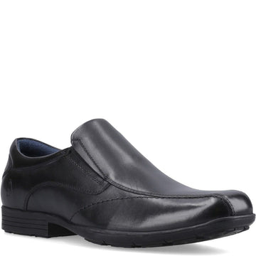 Senior Boys Hush Puppies Dumfries Black School Shoes - Black