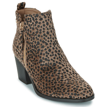 Womens Xti Faux Fur Ankle Boots - Taupe