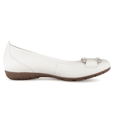 Womens Gabor 84.166 Flat Ballerina Pumps - Off White