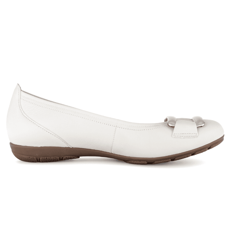 Womens Gabor 84.166 Flat Ballerina Pumps - Off White
