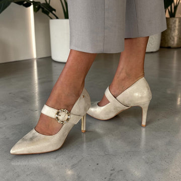 Womens Kate Appleby Kelshall Gold Shimmer Court Shoes - Gold Shimmer