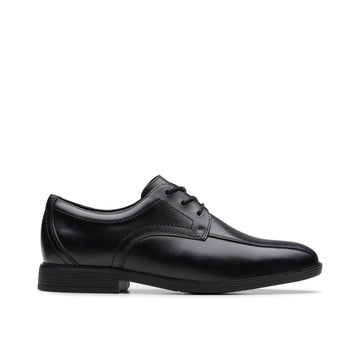 Boys Clarks Jonwin Loop Youth Black School Shoes - Black