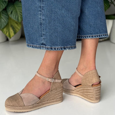 Womens Unisa Cech Skin Wedge Espadrilles - Skin