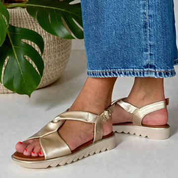 Womens Jana 28276 Gold Sandals - Gold