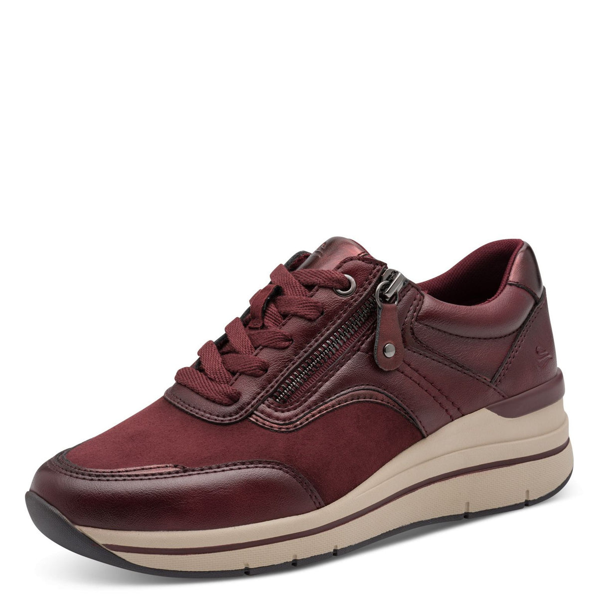 Womens Jana 23790 Bordeaux Side Zip Trainers