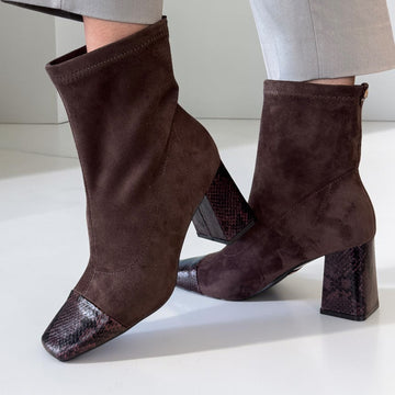 Womens Una Healy Homegrown Ankle Boots - Choco Cobra