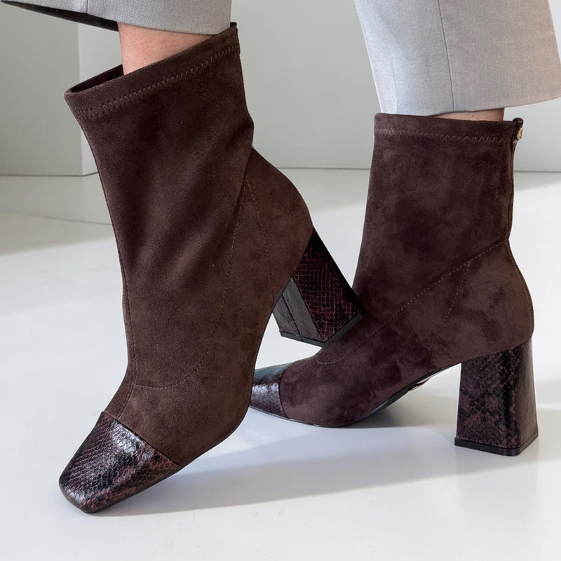 Womens Una Healy Homegrown Ankle Boots - Choco Cobra