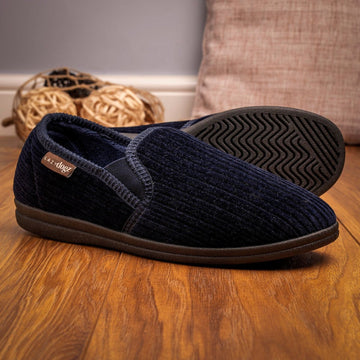 Mens Lazy Dogz Ryan Slippers - Navy