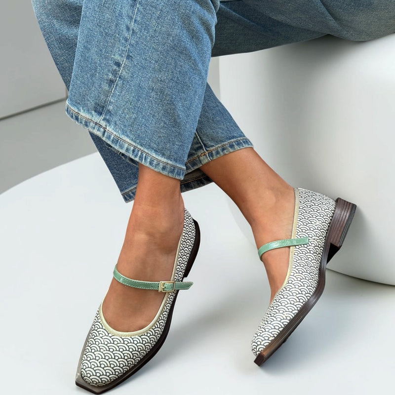 Womens AW26 Nemonic 2528 Margot White Flat Shoes - White