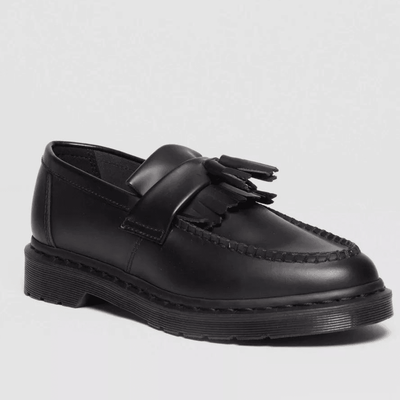 Womens Dr Martens Adrian Smooth Leather Black Loafers - Black