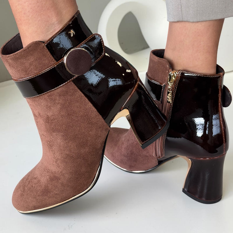 Womens Kate Appleby Alconbury Fudge Mix Ankle Block Heel Boots - Fudge Mix
