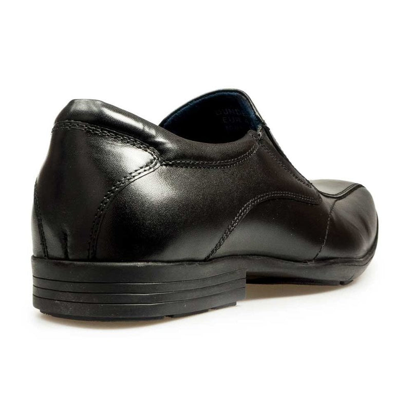 Boys Pod Dundee Black Leather Slip On School Shoes - Black