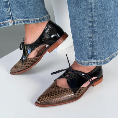 Womens AW26 Nemonic 2415 Margot Negro Flat Shoes - Negro
