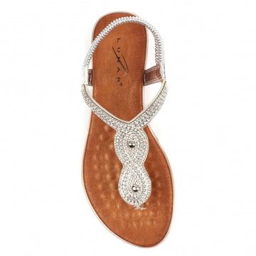 Womens Lunar JLH604 Estelle Sandals - Silver