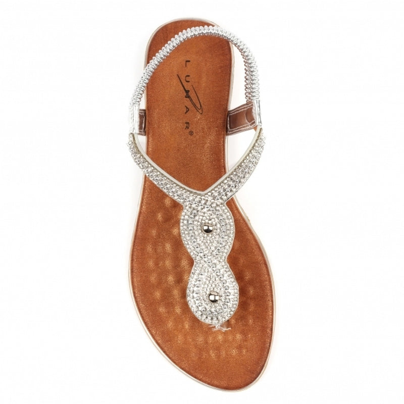 Womens Lunar JLH604 Estelle Sandals - Silver