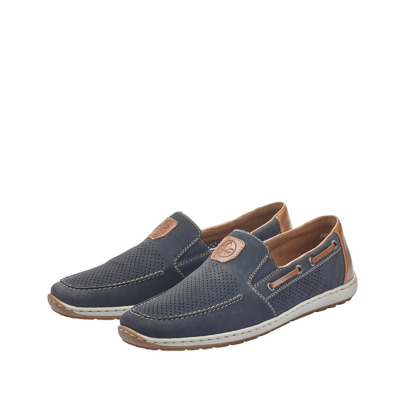 Mens Rieker 08866 Blue Flats - Blue