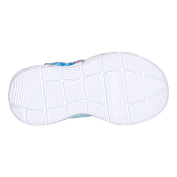 Toddler Girls Skechers S-Lights - Lil Snugs Blue Care Bears Trainers - Blue