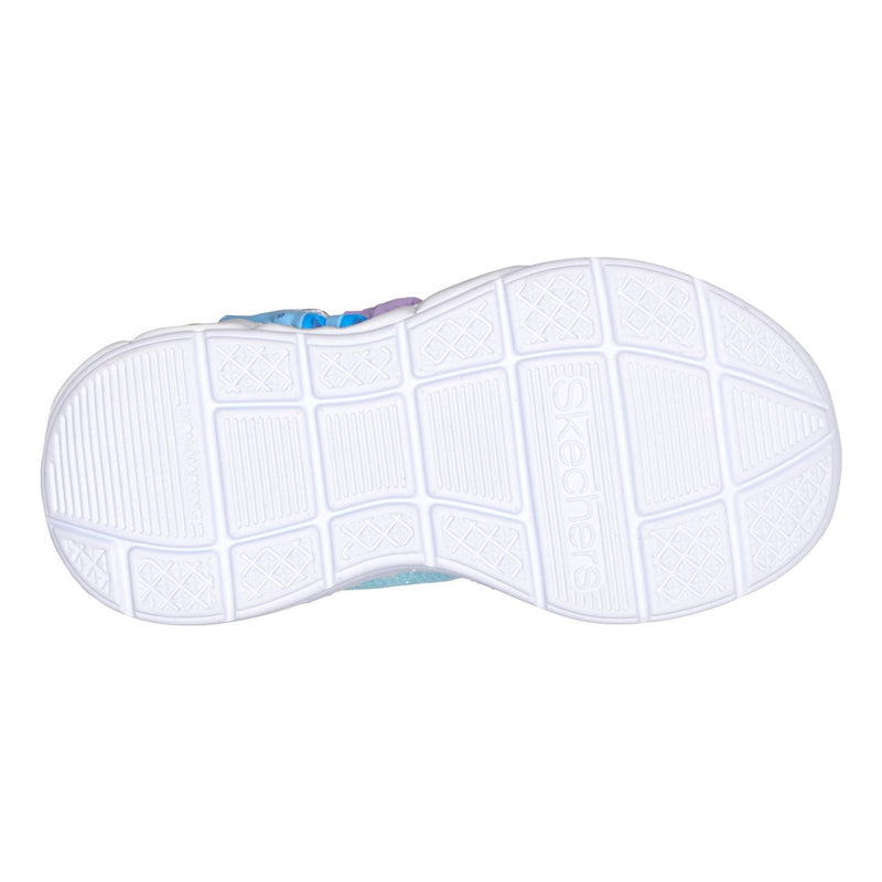 Toddler Girls Skechers S-Lights - Lil Snugs Blue Care Bears Trainers - Blue