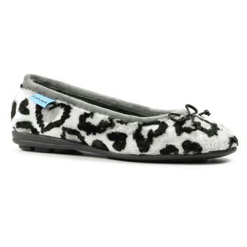 Womens Lunar Ava Print Pump Slippers - Grey