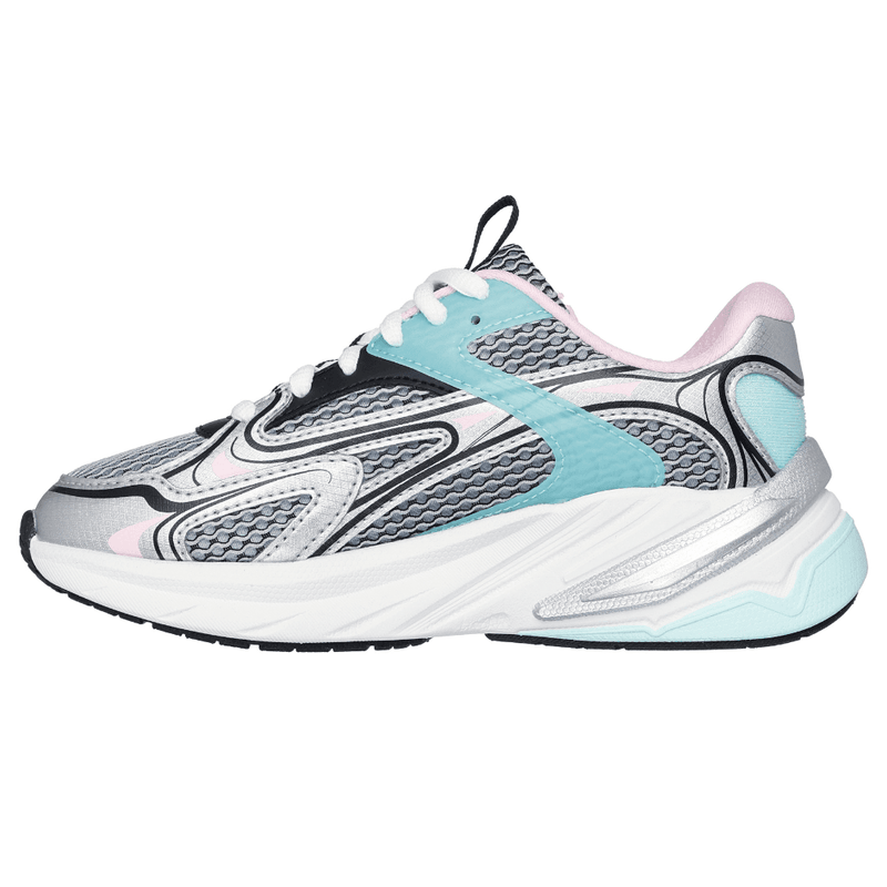 Girls Skechers S2K Sporty Trainers - Silver Multi