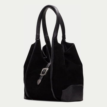 Womens Hispanitas 264939 Suede Shoulder Bag - Black