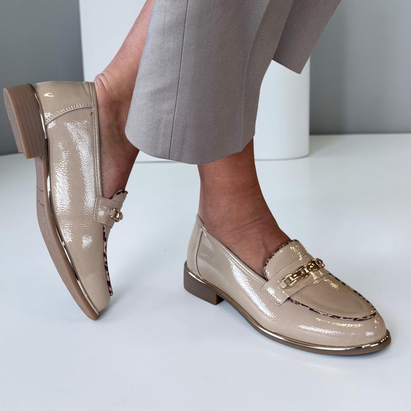 Womens Lunar Mylee Patent Loafer - Beige