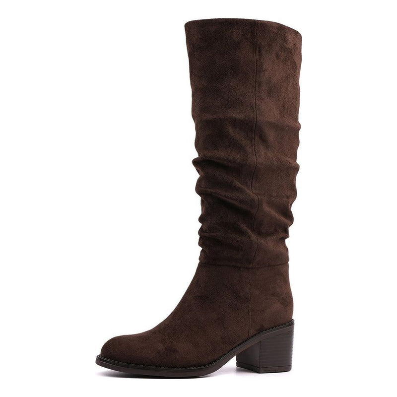 Womens Lunar Kristen Scrunch Long Boots - Brown