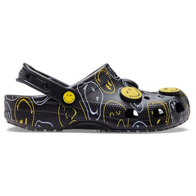 Womens Crocs SmileyWorld Classic Clog - Black