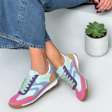 Womens Lunar Zoe Sporty Lace Up Trainers - Mint