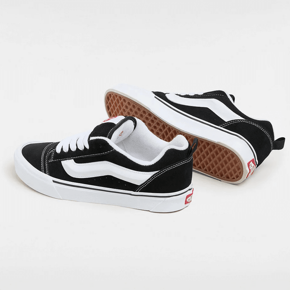 Womens Vans Knu Skool Unisex Black and White Trainers
