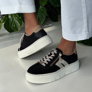 Womens Rieker M1912 Side Zip Platform Trainers - Black